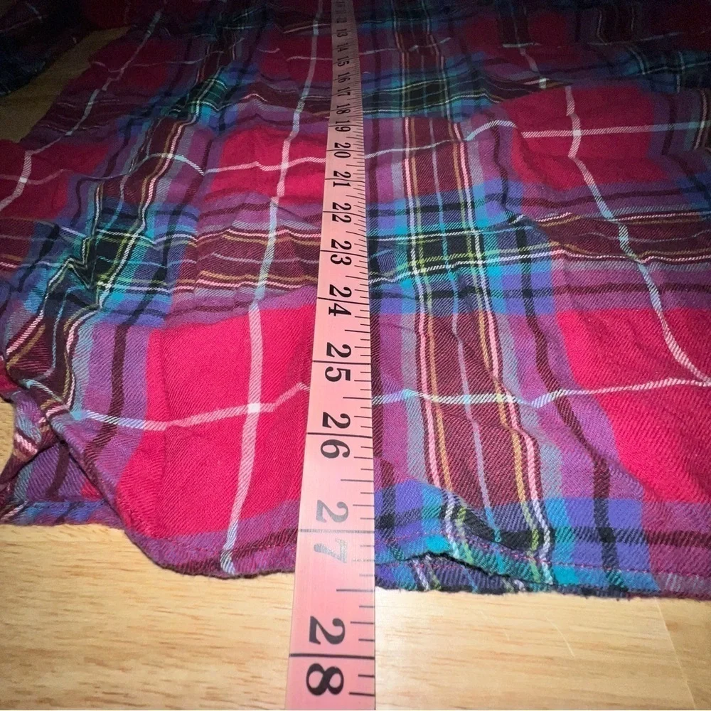 Chaps Denim Women’s Plus Size 2X Plaid Button-Up Tunic Shirt - Picture 5 of 7